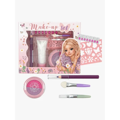 Abbildung von Depesche 13167 TOPModel Summer Feeling Schmink Set in Lila und Pink, mit Make Up Stift, Glitzergel, Dekosteinen UVM., inkl. Pinsel Applikator