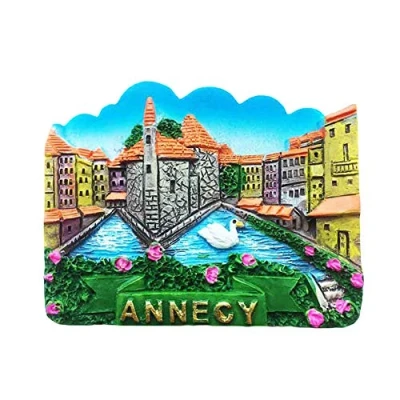 Abbildung von 3D Annecy Frankreich Kühlschrank Kühlschrankmagnet Tourist Souvenirs Handmade Harz Handwerk Magnetischen Aufkleber Home Küche Dekoration Reise Geschenk