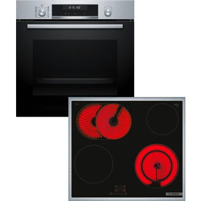 Abbildung von BOSCH Backofen Set &quot;HBD671CS62&quot;, mit Teleskopauszug nachrüstbar, Pyrolyse Selbstreinigung, AirFry Funktion