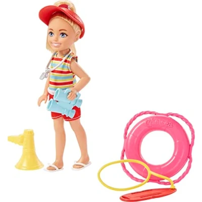 Abbildung von Barbie Puppe &amp; Spielset, Chelsea Can Be Blonde Lifeguard Kleines Puppenset mit Outfit 6 Karriere Zubehör