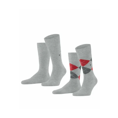 Abbildung von Burlington Everyday Argyle MIX 2PACK Onesize Socken, Herren, Größe: 40/46, Grey