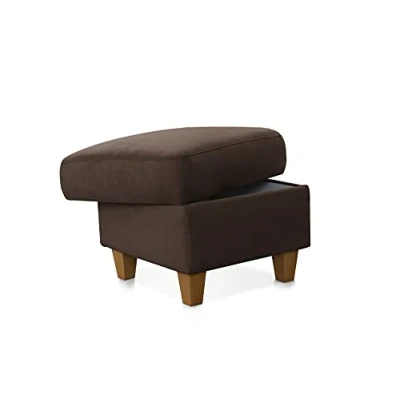 Abbildung von CAVADORE Polsterhocker Palera / Beistellhocker mit Stauraum, ideal als Fußhocker oder Sitzgelegenheit 58 x 48 Mikrofaser, Braun