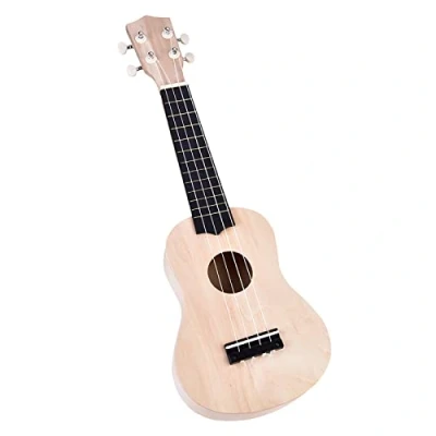 Abbildung von 21 Zoll Ukulele DIY Kit, Machen Sie Ihre eigene Ukulele, Lindenholz 4 Saiten Set, Instrumentenzubehör