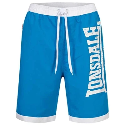 Abbildung von Lonsdale Herren Beachshorts Normale Passform CLENNELL, Blue/White M, 113268