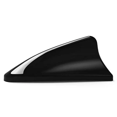Abbildung von Navitec24 Auto Antenne Shark FM Radio Dachantenne universal schwarz glänzend mit DIN Stecker +12V inkl Verstärker