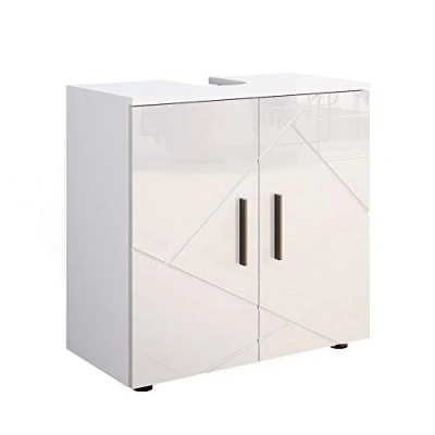 Abbildung von Vicco Waschbeckenunterschrank Irma, Weiß Hochglanz, 60 x 59 cm