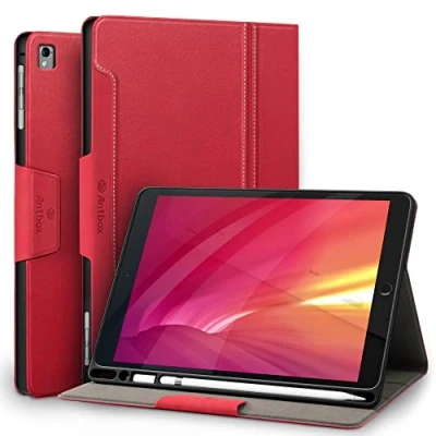 Abbildung von Antbox Leder Hülle für iPad 9.7 Zoll 2018/2017 mit Stifthalter Auto Schlaf/Wach Funktion PU Ledertasche Schutzhülle Smart Case
