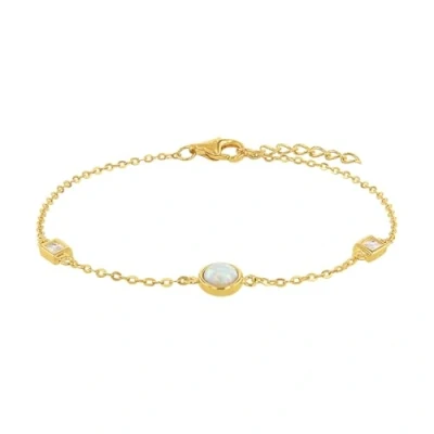 Abbildung von Amor Armband 925 Sterling Silber Damen Armschmuck, mit Zirkonia synth, 17+2 cm, Gold, Kommt in Schmuck Geschenk Box, 2036026
