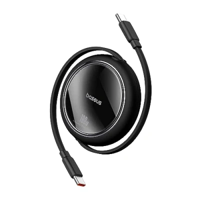 Abbildung von Baseus USB C Kabel, 100W PD 5A QC 4.0 Mini Einziehbar Schnellladekabel auf 4 stufige Länge Voreingestellter Ladekabel für iPhone 15 Samsung ipad, Leicht zu Verstauen, Tragbar