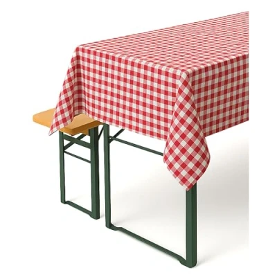 Abbildung von texpot Landhaus Tischdecke 80 x cm rot weiß kariert 100% Baumwolle