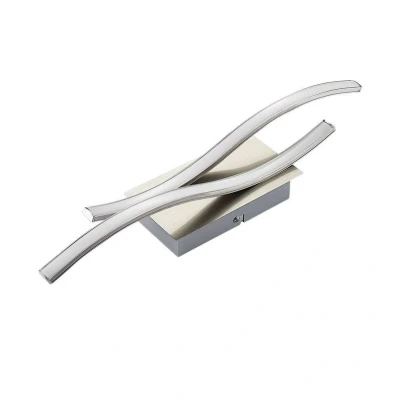 Abbildung von Lindby LED Wandleuchte Safia, Leuchtmittel fest verbaut, warmweiß, Modern, Aluminium, Metall, Kunststoff, nickel matt, weiß, 1 flammig