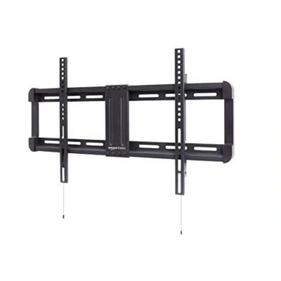 Abbildung von Amazon Basics TV Wandhalterung mit tiefem Profil, horizontaler Pfosteninstallation, Nivellierung für 32 Zoll bis 86 Fernseher, Schwarz, 81,2 218,4 cm