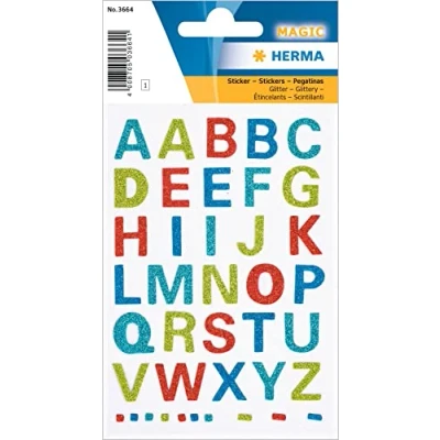 Abbildung von HERMA Etiketten Buchstaben Sticker MAGIC, A Z, Glittery