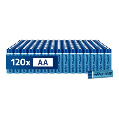 Abbildung von North Tech AA Super Heavy Duty Batterien 120 Stück Zink Kohle Technologie Umweltfreundliche Verpackung 1,5V Langlebig &amp; Zuverlässig
