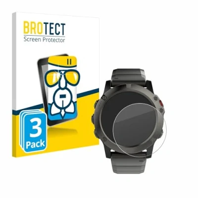 Abbildung von BROTECT Schutzglas für Garmin Fenix 5X (51 mm) (3 Stück) Schutzfolie Panzer Folie Glas [Extrem Kratzfest 9H, Anti Fingerprint, Ultra Transparent]