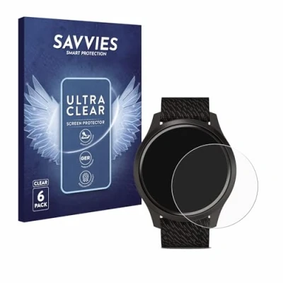 Abbildung von Savvies 6 Stück Schutzfolie für Garmin vivomove Style (42 mm) Displayschutz Folie Ultra Transparent