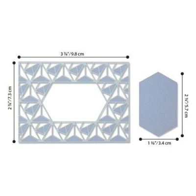 Abbildung von Sizzix Thinlits Die Set 2PK Geo Lattice Frame 664398 Jessica Scott (01 20)