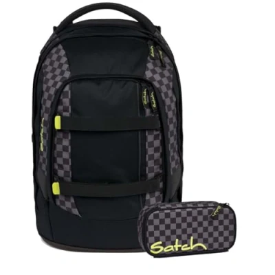 Abbildung von Satch Schulranzen Schulrucksack Set PACK Dark Skate 2 teilig (2 teilig), Laptop Fach, Your Size System,