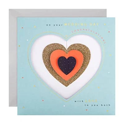 Abbildung von Hallmark Große Hochzeitskarte gestanztes Herz Design