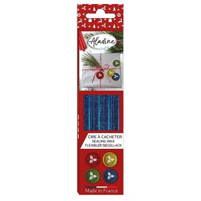 Abbildung von Aladine Wax Sticks Glitter Blue (4pcs) (72456) (DISCONTINUED)