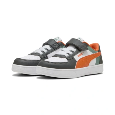 Abbildung von Puma Caven 2.0 Block Unisex Sneaker low für Kinder, Größe: 28, Green moon/maple syrup/white Schuhe