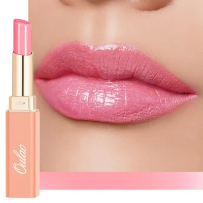 Abbildung von Oulac 2 in1 Lippenstift und Lip Balm, Saftiger Glänzender lippenpflege Lippenstift,Geschmeidige Hydratisierte Lippen, Glänzendes Finish für trockene, rissige Vegan (26) Bubblegum