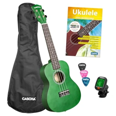 Abbildung von Concert Ukulele Linden Green Set (incl. Bag, 3 Picks, Book, Tuner)