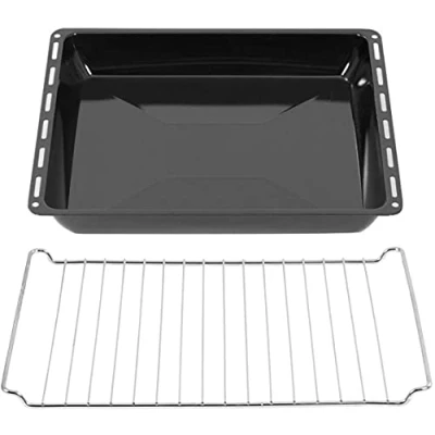 Abbildung von ICQN Backblech 42.2 x 37 cm Backbleche &amp; Gitter, Emaille, (Set mit Backofenrost, 2 St), Kratzfest Rostfrei, 422 370 4,5 mm