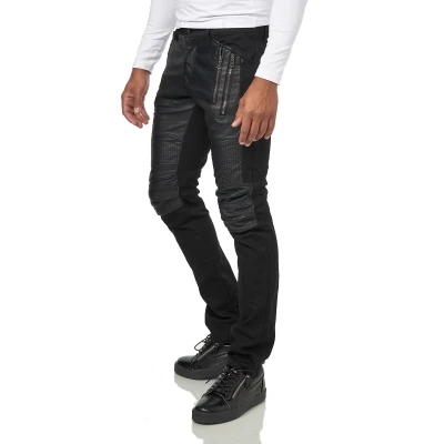 Abbildung von KINGZ Bequeme Jeans, mit Kunstleder Applikationen