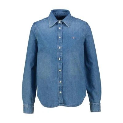 Abbildung von GANT REG Hemdbluse, Damen, Größe: 34, Semi light blue worn in