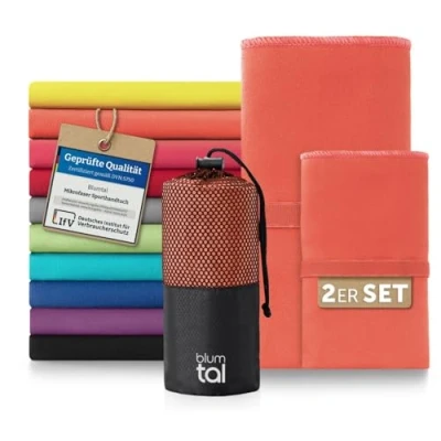 Abbildung von Blumtal Sporthandtuch Mikrofaser Handtücher Set, (2 St), Ultra leicht, kompakt &amp; schnelltrocknend
