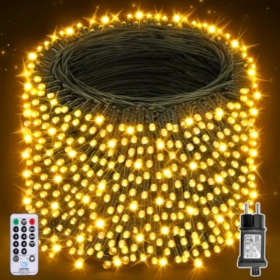 Abbildung von Auriostar Lichterkette Weihnachtsbaum Außen Innen 80m 800 LED Strom mit Fernbedienung Timer, Wasserdicht 8 Modi Weihnachtsbeleuchtung für Weihnachten Garten Party