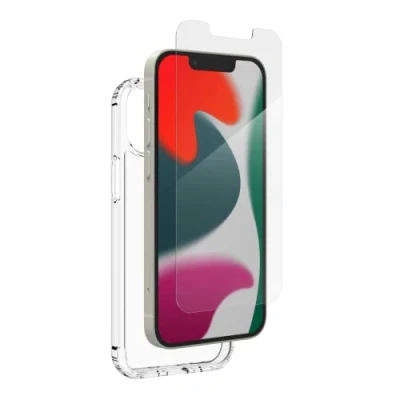 Abbildung von ZAGG InvisibleShield Glass Elite 360 ​​Bundle für Apple iPhone 13 (klar) Schlankes Design, antimikrobiell, Aufprallschutz, wischfest, kratzfest