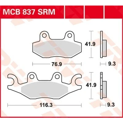 Abbildung von TRW Sinter Maxi Scooter MCB837SRM Bremsbelagsatz