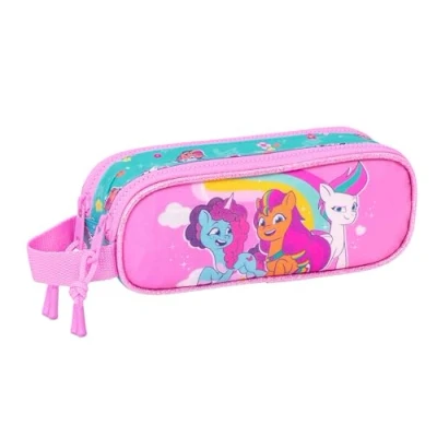 Abbildung von Safta My Little Pony Magic Doppelmäppchen für Kinder, ideal Kinder im Schulalter, bequem und vielseitig, Qualität Widerstandsfähigkeit, 21 x 6 8 cm, rosa/türkis, Estándar,