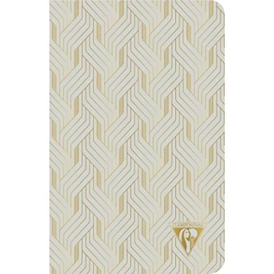 Abbildung von Clairefontaine 193606C Notizbuch Neo Deco Frühlings Sommer Kollektion, mit Fadenbindung, 11 x 17cm, 48 Blatt, liniert, 90g, elfenbeinfarbiges Papier, 1 Stück, Perlgrau