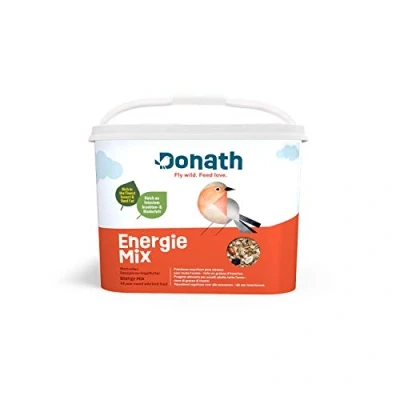 Abbildung von Donath Energie Mix reich an hochwertigem Insektenfett die ausgewogene Mischung wertvolles Ganzjahres Wildvogelfutter aus unserer Manufaktur in Süddeutschland 5 Kg Eimer