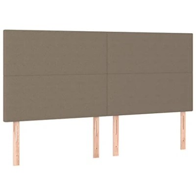Abbildung von vidaXL Kopfteil 4 STK., Bettkopfteil mit Holzbeinen, Höhenverstellbar Polsterkopfteil für Bett, Betthaupt Bettzubehör Schlafzimmer, Taupe 100x5x78/88 cm Stoff