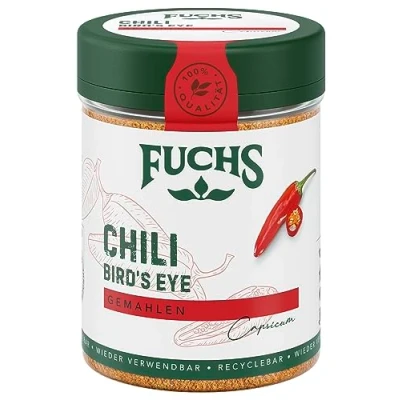 Abbildung von Fuchs Gewürze Chili Bird&#039;s Eye gemahlen für scharfe asiatische Speisen, Wokgerichte oder Sambals natürliche Zutaten 50 g in wiederverwendbarer, recyclebarer Dose