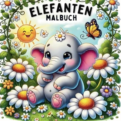 Abbildung von Elefanten Malbuch: Spannende Fakten, kreative Ausmalbilder und pädagogische Inhalte über Elefanten, Tiere die Natur, für Kinder Vorschulkinder junge Entdecker