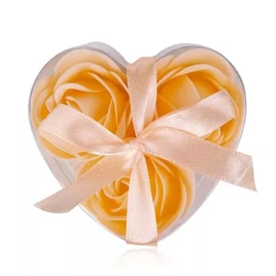 Abbildung von Geschenkschachtel mit Seifenrosen: Baderosen Soap Rose 3 x g (Apricot)