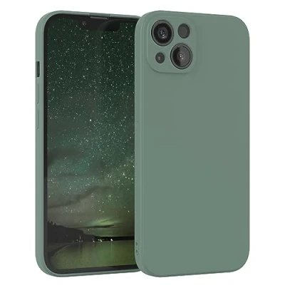 Abbildung von EAZY Case Silikonhülle für iPhone 13 Hülle Silikon Grün weich stoßfeste Handyhülle Schutzhülle mit Kameraschutz Dünn Premium Schutz Cover TPU Phone Bumper in Dunkelgrün