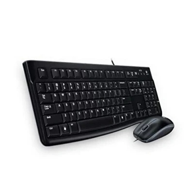 Abbildung von Logitech MK120 Kabelgebundenes Tastatur Maus Set, Optische Maus, USB Anschluss, PC/Laptop, Tschechisches QWERTZ Layout Schwarz