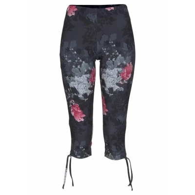 Abbildung von Venice Beach Caprileggings mit seitlicher Raffung und Alloverdruck, 3/4 Länge, Stretch
