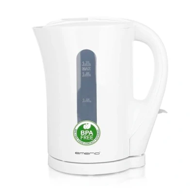 Abbildung von Emerio Wasserkocher BASIC Kunststoff BPA frei 1.7L Volumen mit beleuchtetem Ein /Aus Schalter kabellos Auto Off Überhitzungsschutz herausnehmbarer Kalkfilter 2200 Watt WK 123483.1