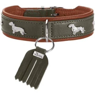 Abbildung von Hunter Tierbedarf Hunde Halsband Teckel München grün/cognac