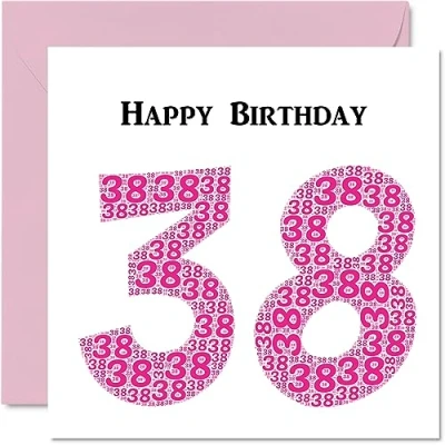 Abbildung von Stuff4 Shapecloud lustige Geburtstagskarte zum 38. Geburtstag für Frauen Happy Birthday Karte Vater, Mutter, Sohn, Tochter, Bruder, Schwester, Onkel, Tante, Cousin, 145 x mm,