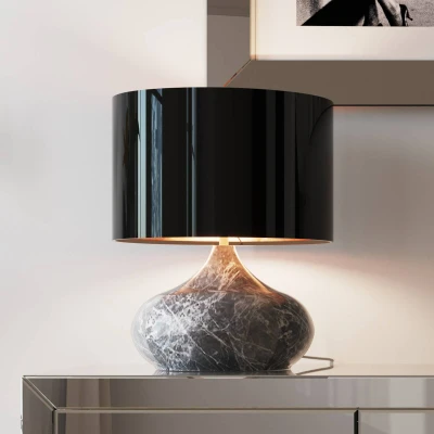 Abbildung von Kare Design Tischlampe Mamo Deluxe Grau, Tischleuchte, Schreibtischlampe edel, Nachttischlampe, Schreibtischlampe, Leuchtmittel nicht inklusiv, Dekoleuchte, 37x31x31 cm (H/B/T)