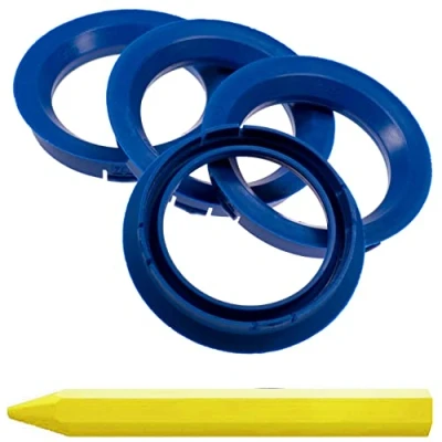Abbildung von 4X Zentrierringe Blau 74,1 mm x 57,1 + 1x Reifen Kreide Fett Stift