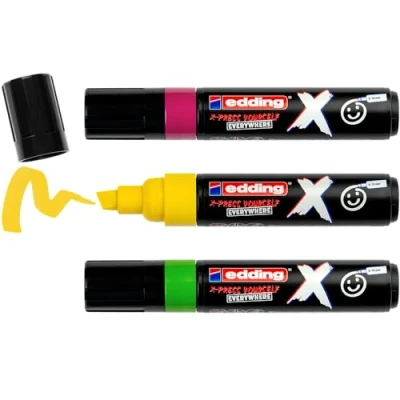 Abbildung von edding X Multi Marker Candy Color Set 3 Acrylstifte Keilspitze 2 10 mm Acrylmarker für T Shirts, Sneaker, Handyhüllen und mehr